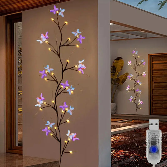 30LED Enchanted Willow Vine Light With Butterfly USB Powered 8 Lighting Modes & Waterproof