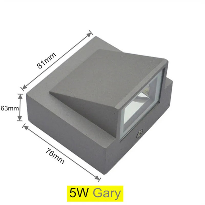 Waterproof IP65 Outdoor Wall Light Aluminium 5W LED Wall Lamp