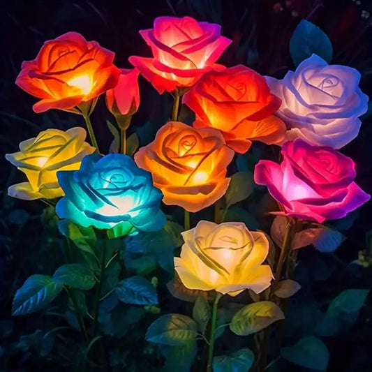 Solar Garden Lights Rose Flower