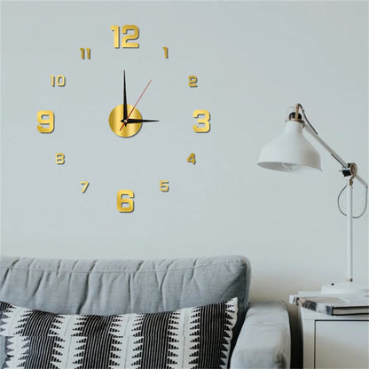 Modern 3D Wall Clock Mirror Sticker