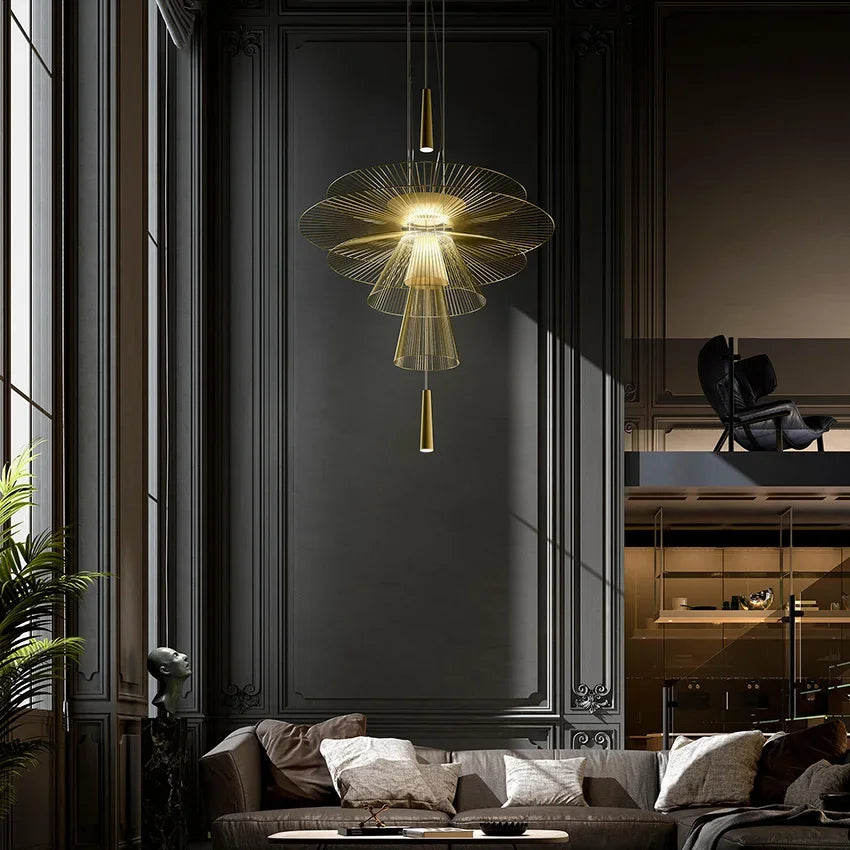  LED Chandelier Luxury Metal Cord 