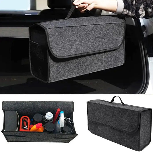 Gray Car Trunk Organizer Anti Slip