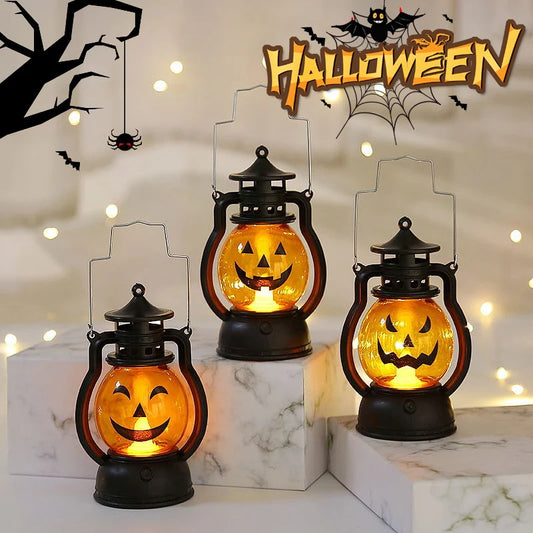 Halloween Pumpkin Lantern Handheld LED Lamp