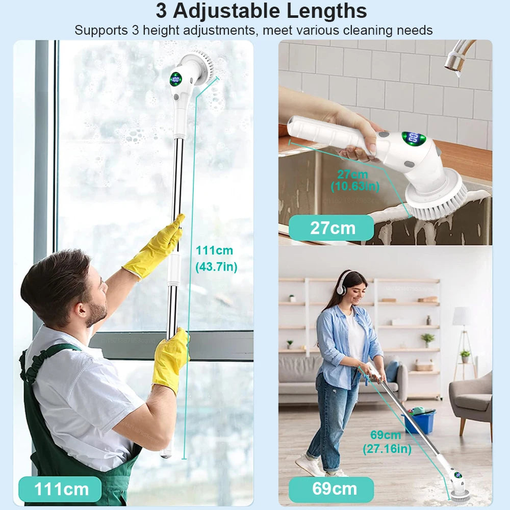 Electric Cleaning Brush 8 in 1 Multifunctional Household Wireless Rotatable