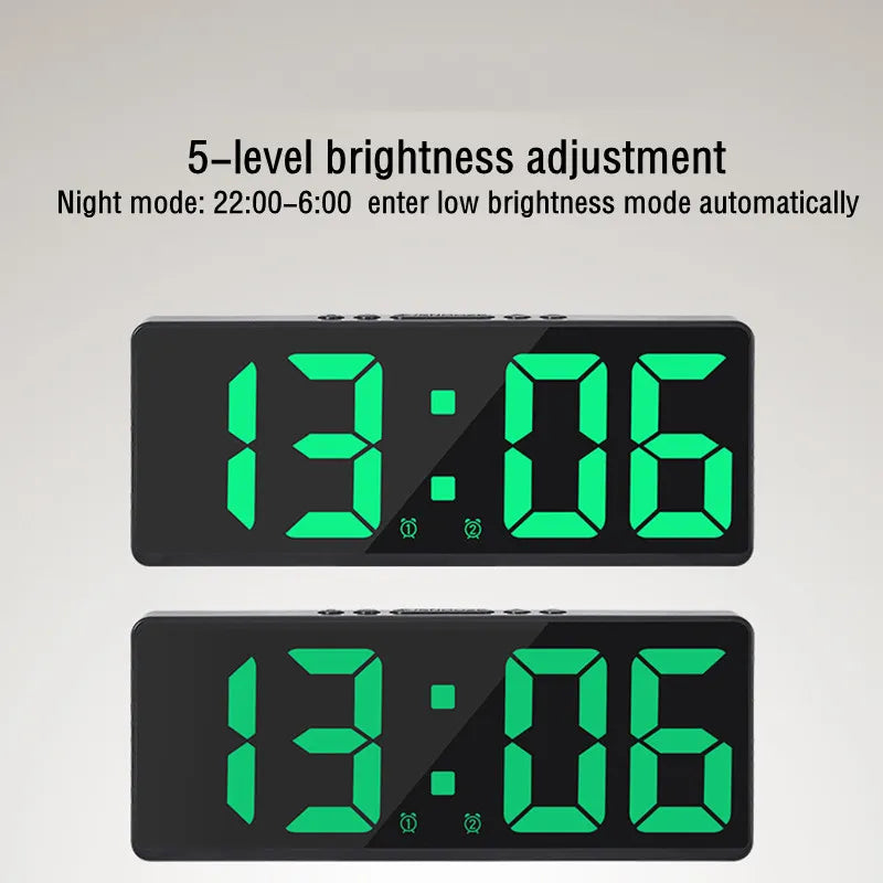 Acrylic/Mirror Digital Alarm Clock Voice Control - Royal Lights & Home Decor