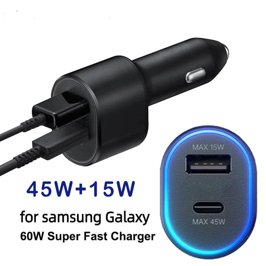 60w For Samsung Super Fast Car Charger 