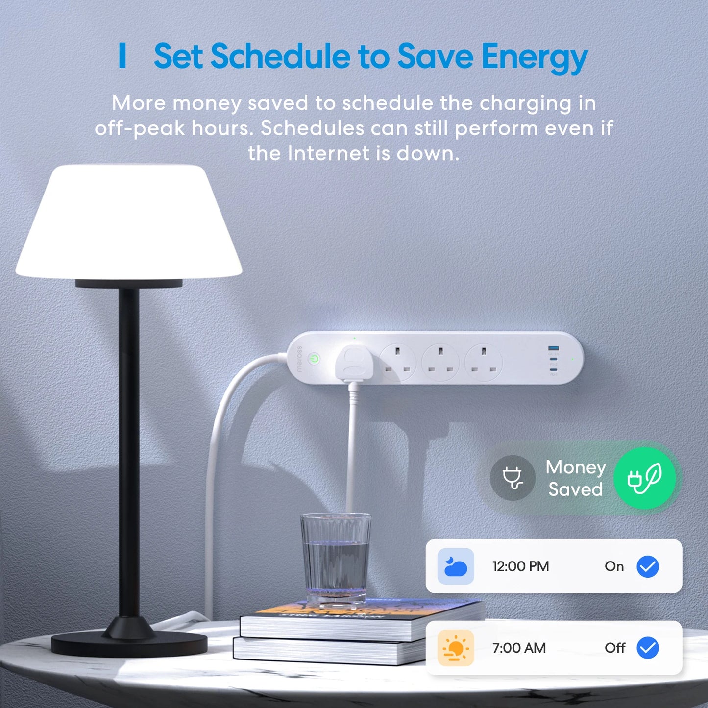 Home Kit Smart Fast Charging Power Strip with 4 Sockets and USB-A/C Port 65W