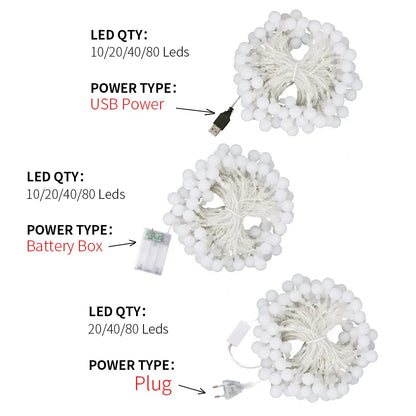 USB/Battery Power LED Ball Lights