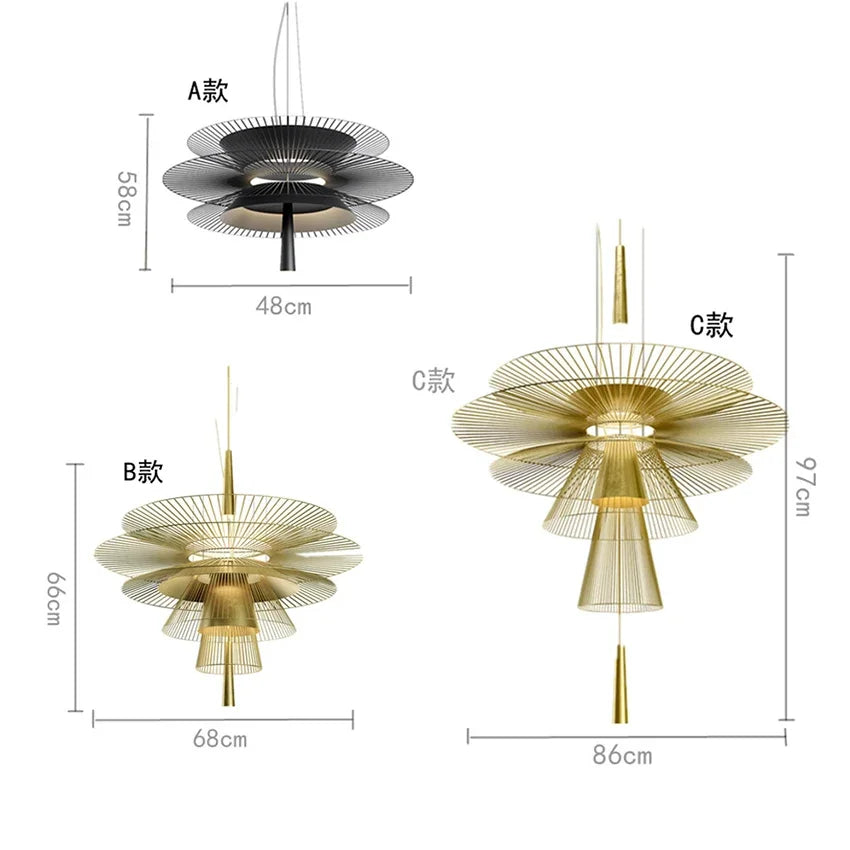 New Trend LED Chandelier Luxury Metal Cord Pendant Lighting