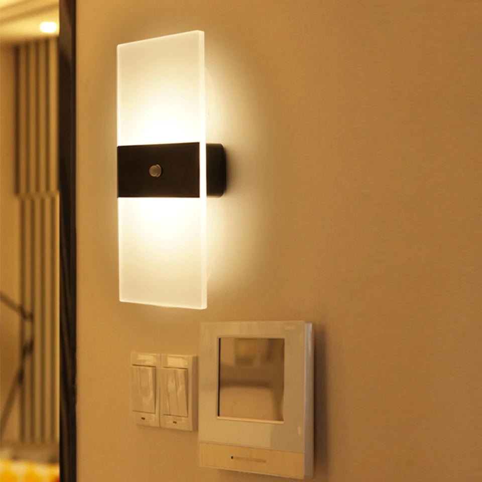 USB Recharge Wall Lamp Touch Motion Sensor Switch Indoor