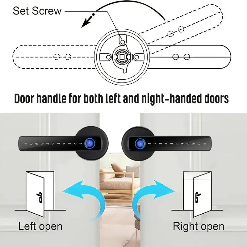 Smart Fingerprint Door Lock Handle With Key card