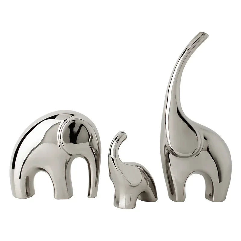 Electroplating Silver Elephant Crafts  Cabinet Decorations Ornaments