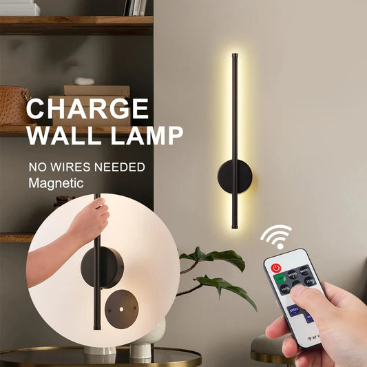 Rechargeable 50cm/80cm Wall Light Wireless LED Internal Wall Sconce with Remote Control