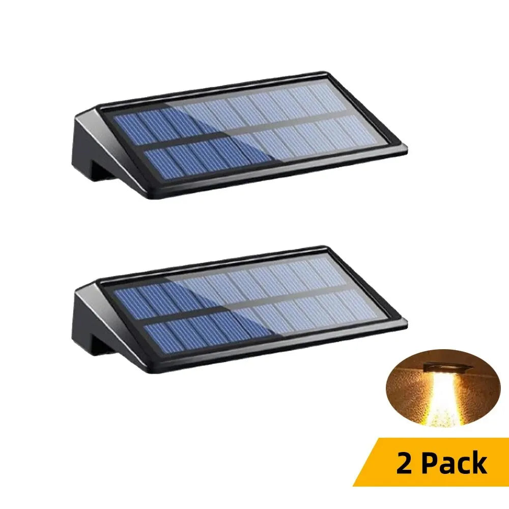 2 Pack Solar Outdoor Waterproof  Lights Wall Lights for Fence Post Yard Pathway