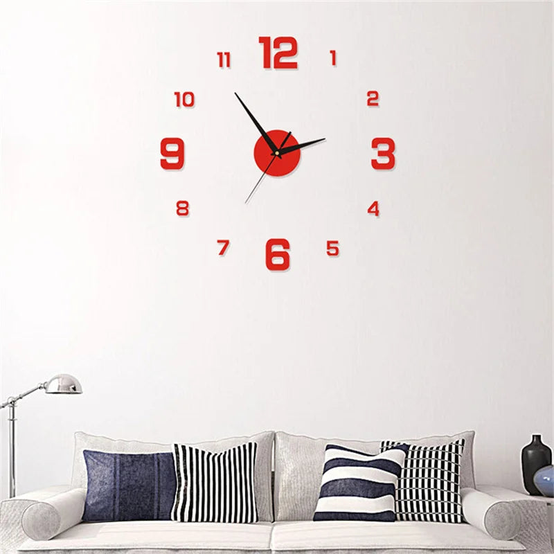 Modern 3D Wall Clock Mirror Sticker