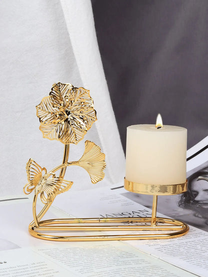 1pc Nordic Gold Ginkgo Leaf Romantic Candle