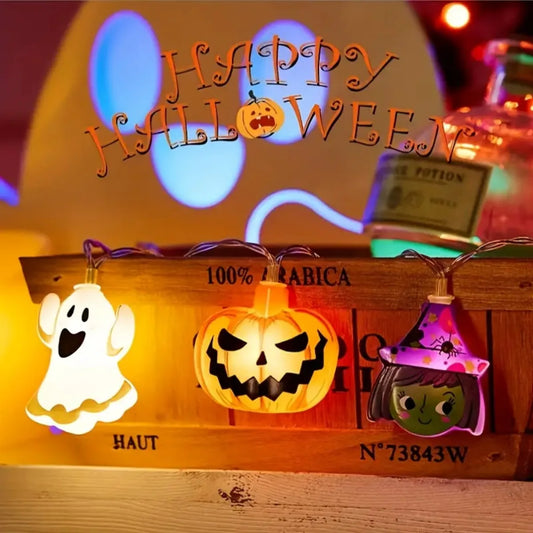 1PC Halloween 10/20 LED Battery Powered String Lights