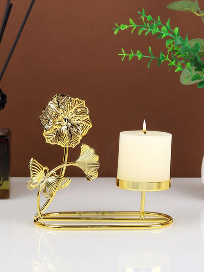 1pc Nordic Gold Ginkgo Leaf Romantic Candle