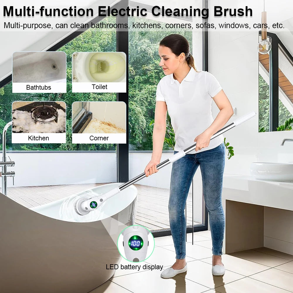 Electric Cleaning Brush 8 in 1 Multifunctional Household Wireless Rotatable