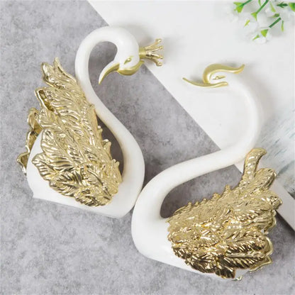 Mini Swan Couple Model Figurine